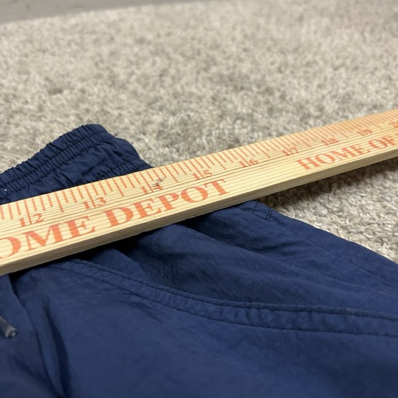 Vintage Nike Track Pants Mens Large Nylon Baggy Navy Blue 32" Inseam Joggers - Picture 4 of 11